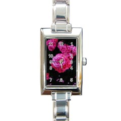 Bunches Of Roses (close Up) Rectangle Italian Charm Watch by okhismakingart