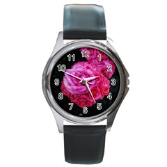 Bunches Of Roses (close Up) Round Metal Watch by okhismakingart