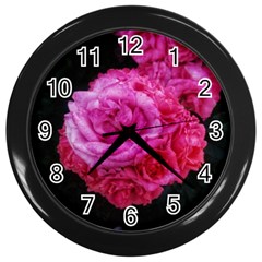 Bunches Of Roses (close Up) Wall Clock (black) by okhismakingart