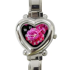 Bunches Of Roses (close Up) Heart Italian Charm Watch by okhismakingart