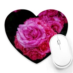 Bunches Of Roses (close Up) Heart Mousepads by okhismakingart