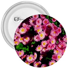 Pink Flower Bushes 3  Buttons by okhismakingart