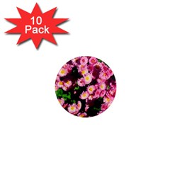 Pink Flower Bushes 1  Mini Magnet (10 Pack)  by okhismakingart