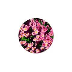 Pink Flower Bushes Golf Ball Marker by okhismakingart