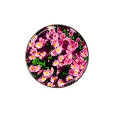 Pink Flower Bushes Hat Clip Ball Marker by okhismakingart