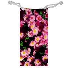 Pink Flower Bushes Jewelry Bag by okhismakingart