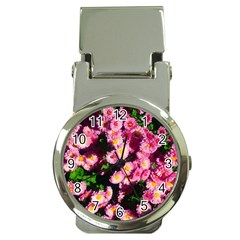 Pink Flower Bushes Money Clip Watches by okhismakingart