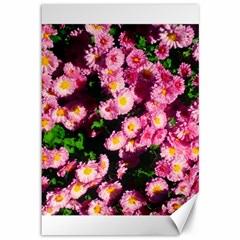 Pink Flower Bushes Canvas 12  X 18  by okhismakingart