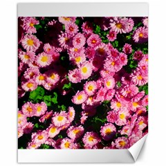 Pink Flower Bushes Canvas 16  X 20  by okhismakingart