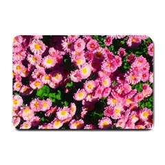 Pink Flower Bushes Small Doormat  by okhismakingart