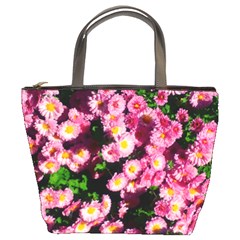 Pink Flower Bushes Bucket Bag by okhismakingart