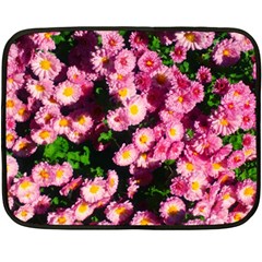 Pink Flower Bushes Fleece Blanket (mini) by okhismakingart