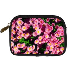 Pink Flower Bushes Digital Camera Leather Case by okhismakingart