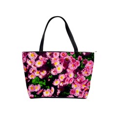 Pink Flower Bushes Classic Shoulder Handbag by okhismakingart