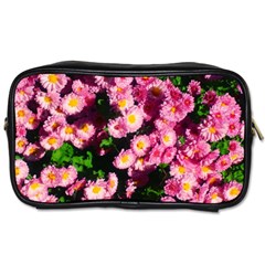 Pink Flower Bushes Toiletries Bag (one Side) by okhismakingart