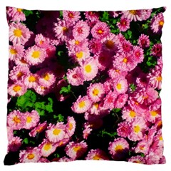 Pink Flower Bushes Large Cushion Case (one Side) by okhismakingart