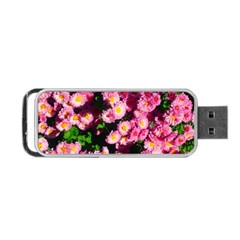 Pink Flower Bushes Portable Usb Flash (one Side) by okhismakingart