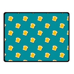 Toast With Cheese Pattern Turquoise Green Background Retro Funny Food Fleece Blanket (small) by genx