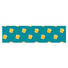 Toast With Cheese Pattern Turquoise Green Background Retro Funny Food Satin Scarf (oblong) by genx