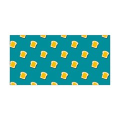 Toast With Cheese Pattern Turquoise Green Background Retro Funny Food Yoga Headband by genx