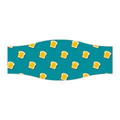 Toast With Cheese Pattern Turquoise Green Background Retro Funny Food Stretchable Headband by genx