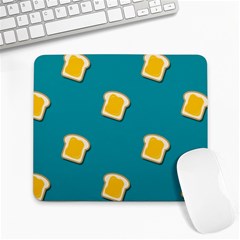 Toast With Cheese Pattern Turquoise Green Background Retro Funny Food Large Mousepads by genx