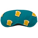 Toast With Cheese Pattern Turquoise Green Background Retro funny food Sleeping Masks Front