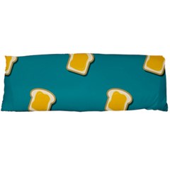 Toast With Cheese Pattern Turquoise Green Background Retro Funny Food Body Pillow Case Dakimakura (two Sides) by genx