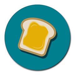 Toast With Cheese Pattern Turquoise Green Background Retro Funny Food Round Mousepads by genx