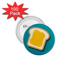 Toast With Cheese Pattern Turquoise Green Background Retro Funny Food 1 75  Buttons (100 Pack)  by genx