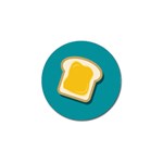 Toast With Cheese Pattern Turquoise Green Background Retro funny food Golf Ball Marker Front