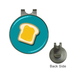 Toast With Cheese Pattern Turquoise Green Background Retro Funny Food Hat Clips With Golf Markers by genx