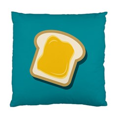 Toast With Cheese Pattern Turquoise Green Background Retro Funny Food Standard Cushion Case (two Sides) by genx