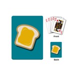 Toast With Cheese Pattern Turquoise Green Background Retro funny food Playing Cards (Mini) Back