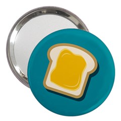 Toast With Cheese Pattern Turquoise Green Background Retro Funny Food 3  Handbag Mirrors by genx