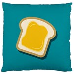 Toast With Cheese Pattern Turquoise Green Background Retro funny food Standard Flano Cushion Case (Two Sides) Back