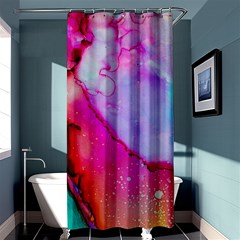 Red Purple Green Ink            Shower Curtain 36  X 72  by LalyLauraFLM