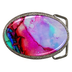 Red Purple Green Ink            Belt Buckle by LalyLauraFLM