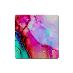 Red Purple Green Ink            Magnet (square) by LalyLauraFLM