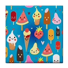 Cute Food Characters Clipart             Tile Coaster by LalyLauraFLM