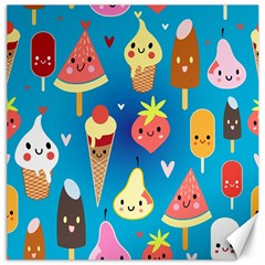 Cute Food Characters Clipart             Canvas 12  X 12  by LalyLauraFLM