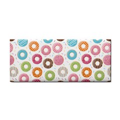 Donut Pattern With Funny Candies Hand Towel by genx