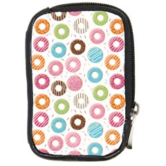 Donut Pattern With Funny Candies Compact Camera Leather Case by genx