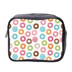 Donut Pattern With Funny Candies Mini Toiletries Bag (two Sides) by genx