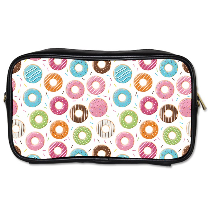 Donut pattern with funny candies Toiletries Bag (Two Sides)