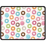 Donut pattern with funny candies Fleece Blanket (Large)  80 x60  Blanket Front