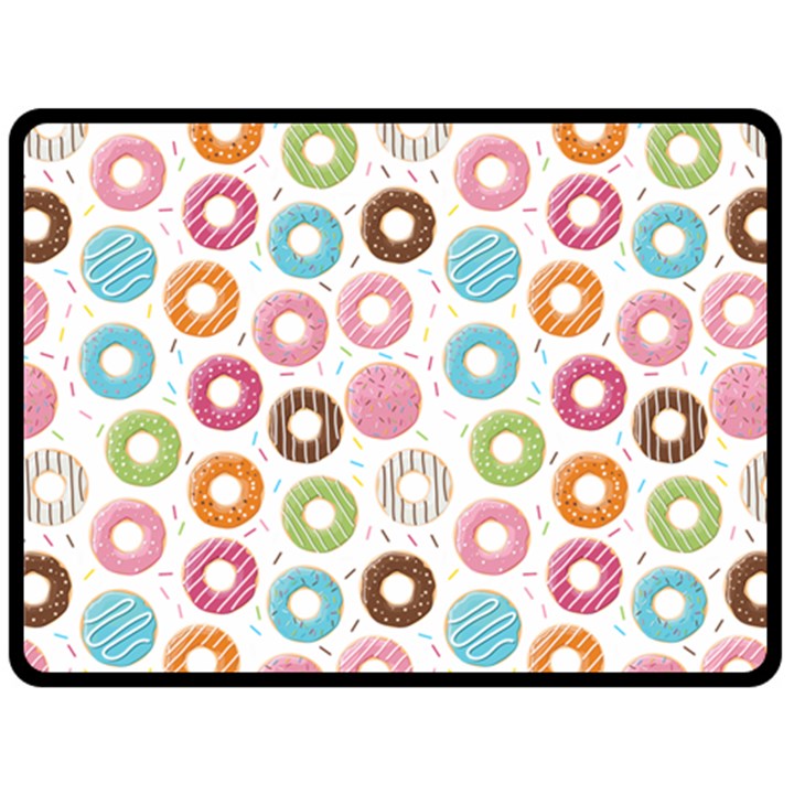 Donut pattern with funny candies Fleece Blanket (Large) 