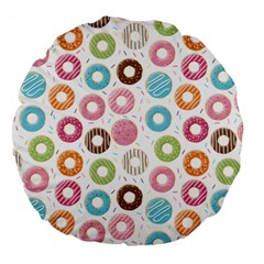 Donut Pattern With Funny Candies Large 18  Premium Round Cushions by genx