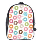 Donut pattern with funny candies School Bag (XL) Front