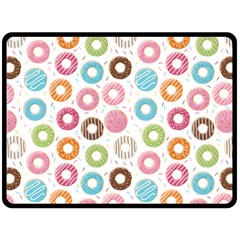 Donut Pattern With Funny Candies Double Sided Fleece Blanket (large)  by genx